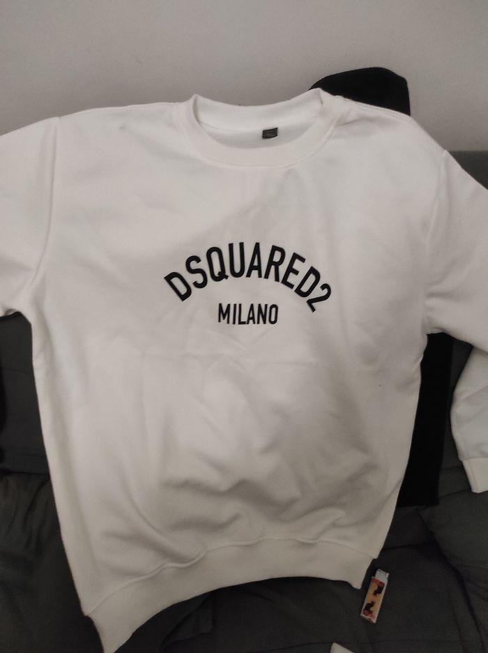 Sweat blanc dsquared2 neuf sans étiquette xl - photo numéro 1