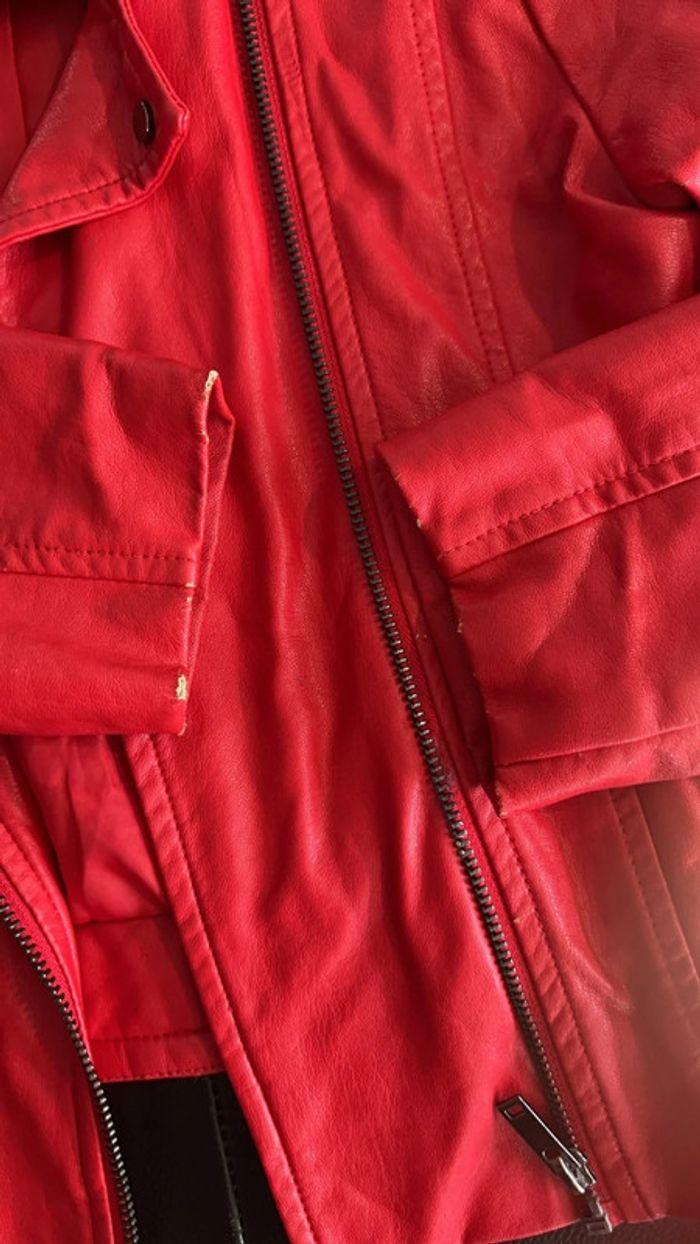 Veste similicuir rouge - photo numéro 2