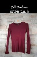 Pull Etam bordeaux côtelé bac 1