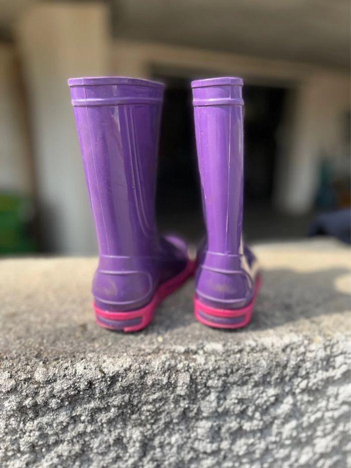 Bottes de pluie caoutchouc fille violet/rose 25 influx - photo numéro 2