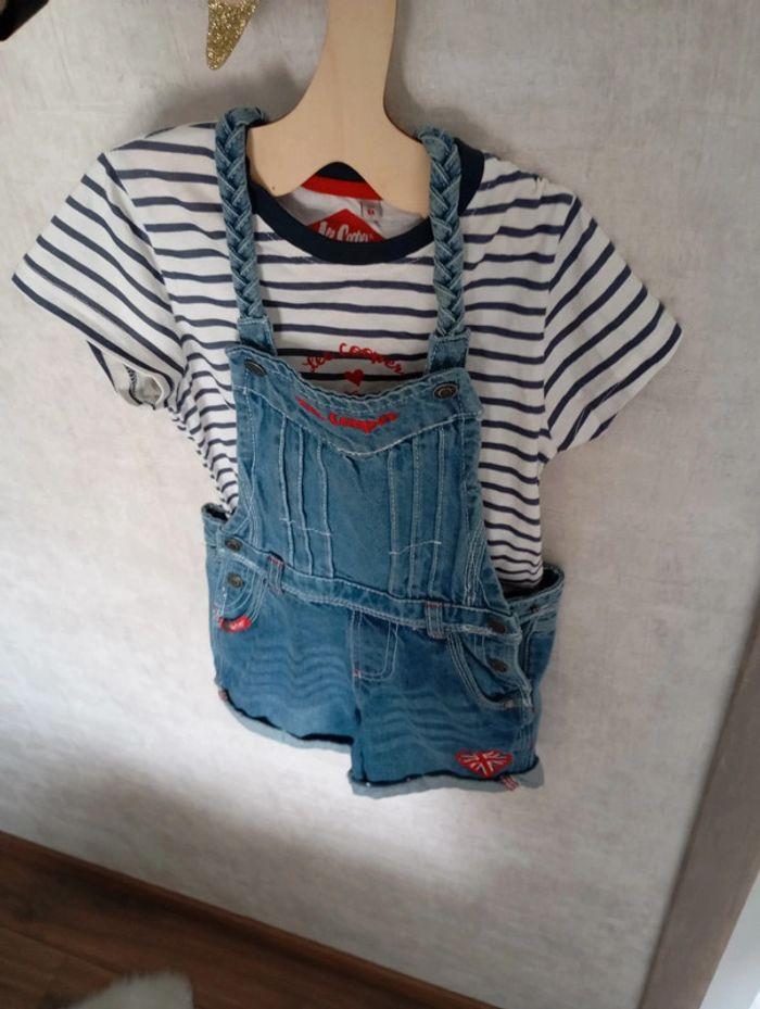 Ensemble fille Lee Cooper 6 ans salopette jean + t-shirt - photo numéro 11