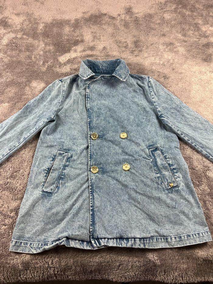 👕 Veste en Jeans longue vintage y2k Bleu Taille XS 👕 - photo numéro 6