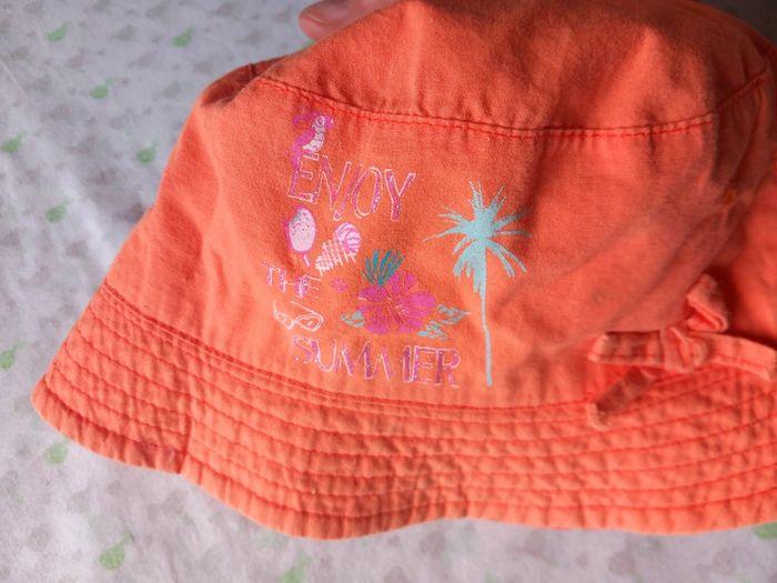 Chapeau Bob réversible orange fleurs - photo numéro 4