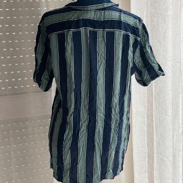 Chemise à rayure bleu et vert gomme neuve Hollister - photo numéro 7