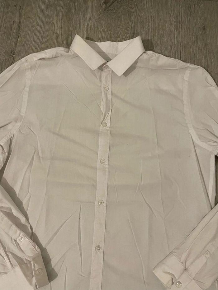 Chemise à manches longues blanc coupe ajusté neuf la halle taille 43/44 - photo numéro 2