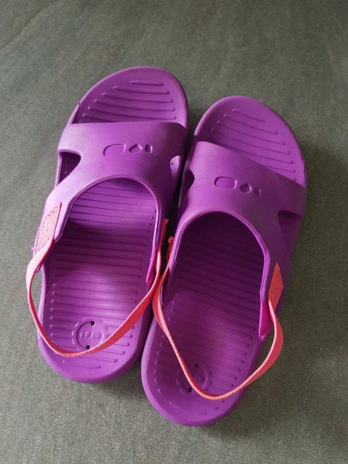 Sandales Kalenji violet et rose P29/30 très bon état - photo numéro 2