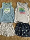 Lots de 2 ensembles débardeur et short taille 8/9 ans très bon état primark