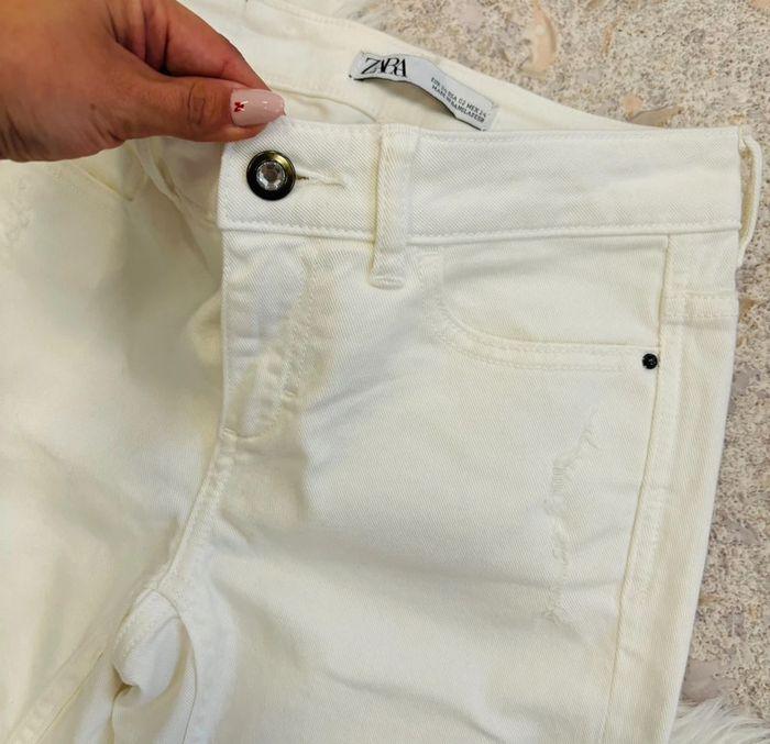 Magnifique pantalon jean blanc Zara XS femme ado - photo numéro 4