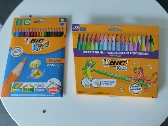 Lot crayons et feutres bic neuf - photo numéro 2