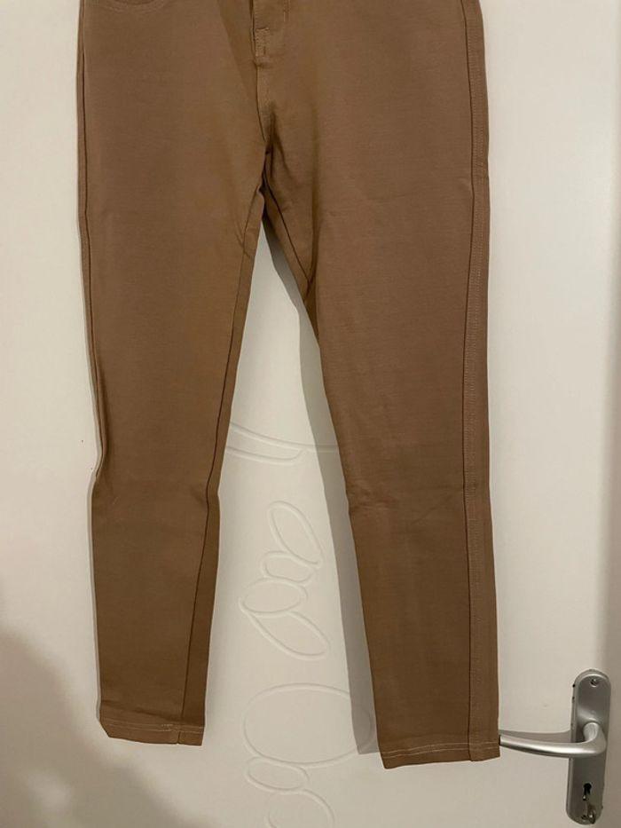 Pantalon extensible beige taille haute coupe skinny taille 38 - photo numéro 4