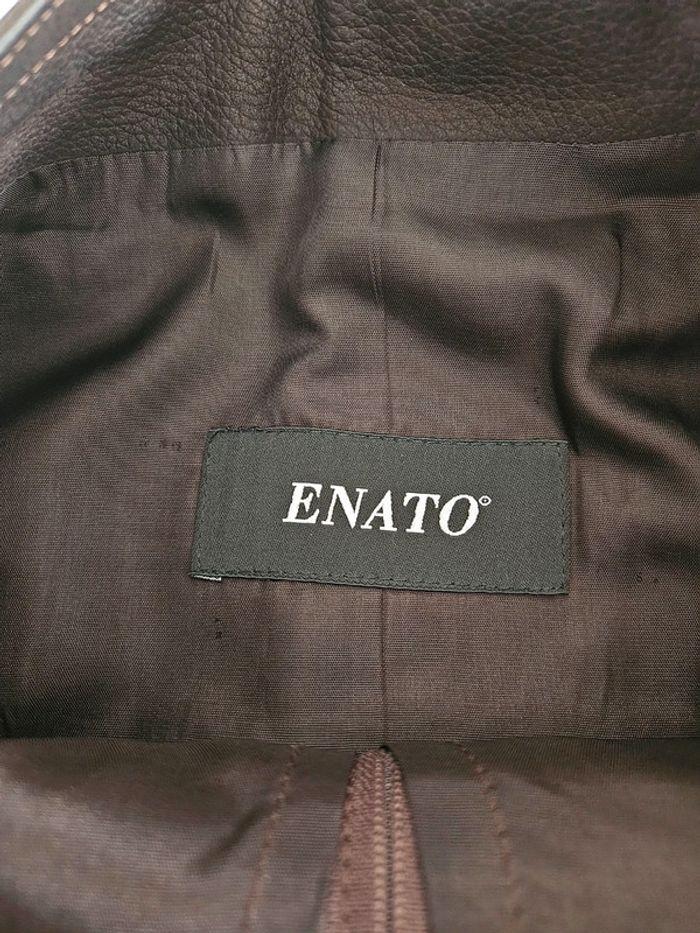 Enato jupe en cuir véritable marron taille S - photo numéro 6