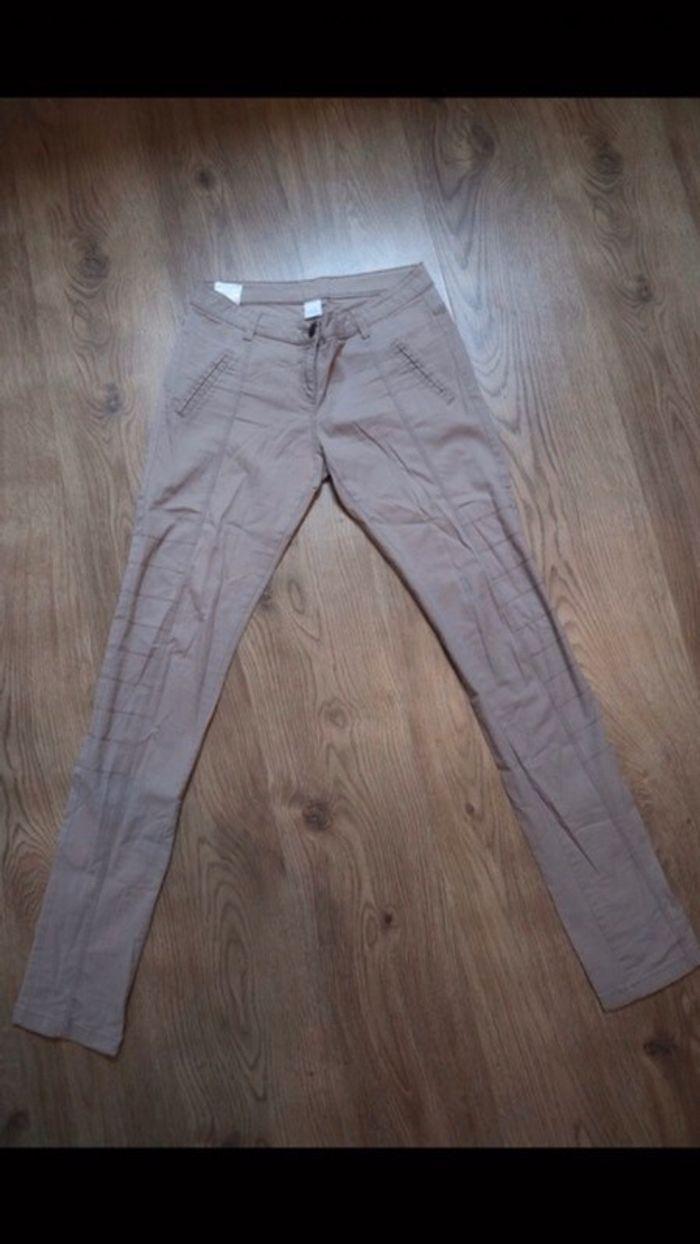 Pantalon beige slim - photo numéro 1