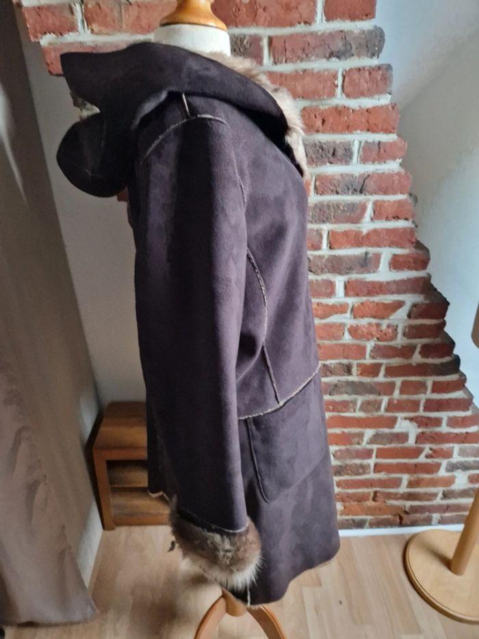 Manteau peau lainée et fausse fourrure Caroll 42 - photo numéro 3