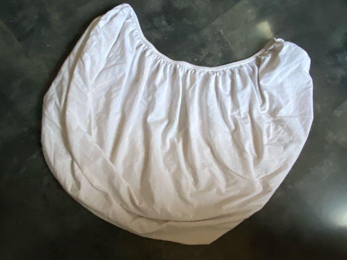 Drap-housse jersey blanc pour Lit bébé 60 par 120 - photo numéro 1