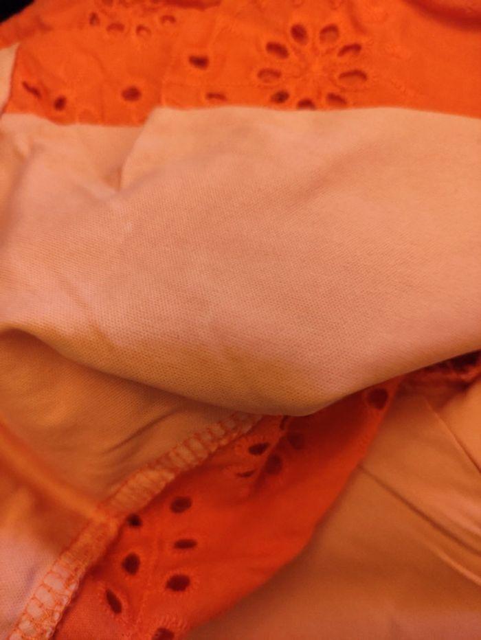 Chemise broderies orange Vila Joy Taille XS - photo numéro 4