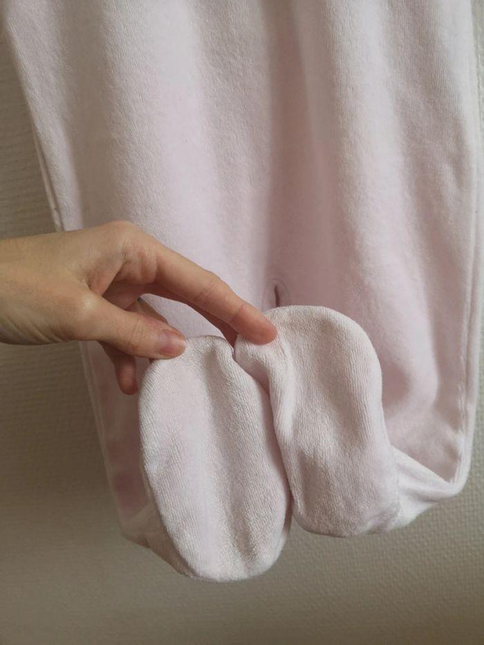 Pyjama une pièce velours rose pâle col blanc, Absorba, 18 mois - photo numéro 5