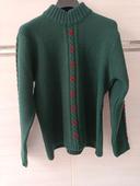 Pull vert laine t.36-38