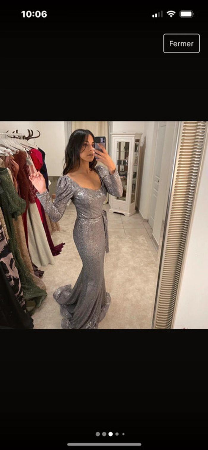 Robe longue soirée à sequins - photo numéro 1