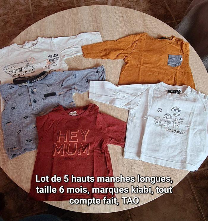 Lot de 5 hauts manches longues bébé - photo numéro 1