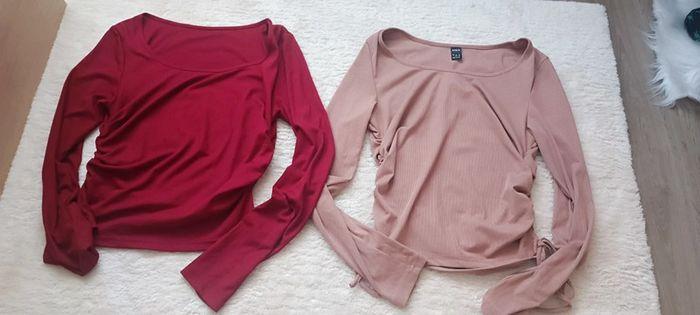 Lot de deux blouses manches longues bordeaux et beige Shein taille L - photo numéro 1