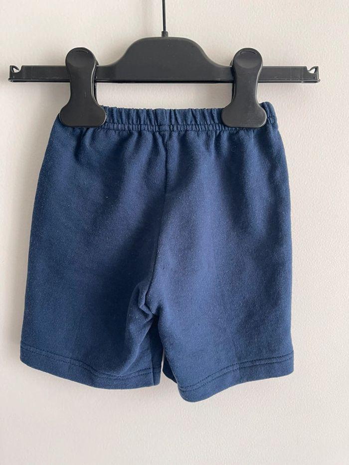 Ensemble garçon taille 1-2 ans en coton, chemisette à pois et short bleu marine - photo numéro 5