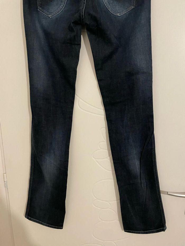 Jean extensible bleu effet délavé taille basse coupe slim pepe jeans taille W28 L34 soit taille 38 - photo numéro 6