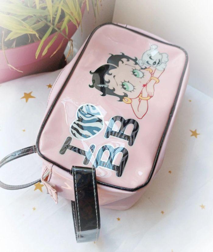 Trousse case maquillage make up rangement rose pink Betty boop karactermania vinyl noir chien - photo numéro 1