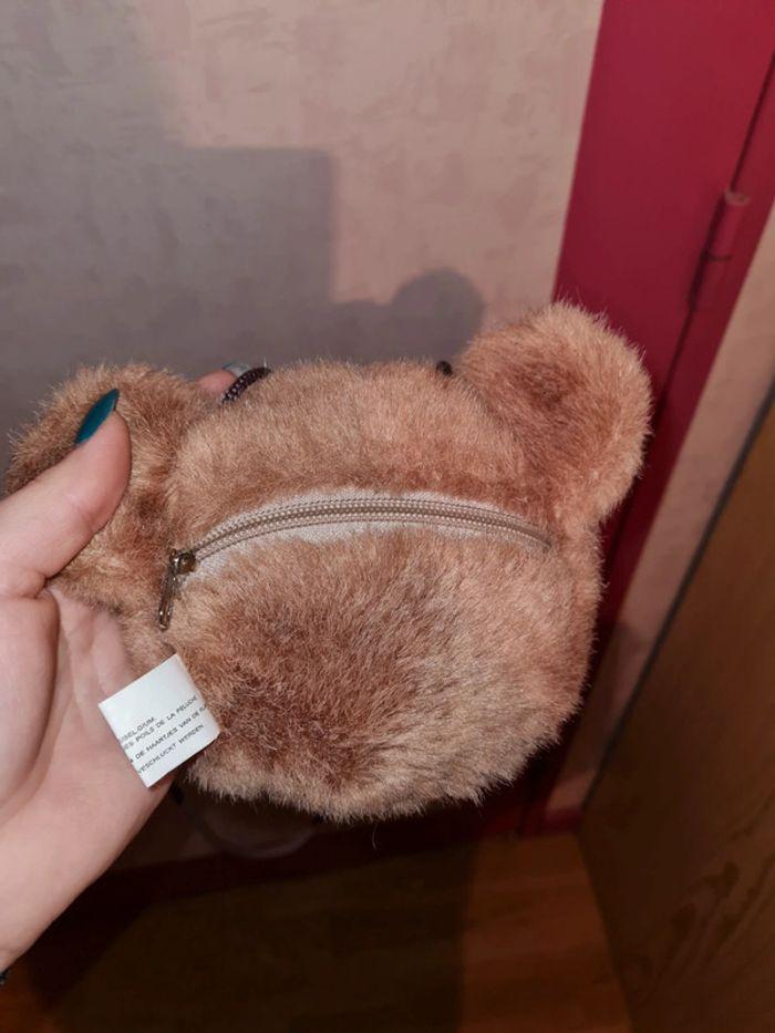 Petit sac tête ourson en peluche - photo numéro 3