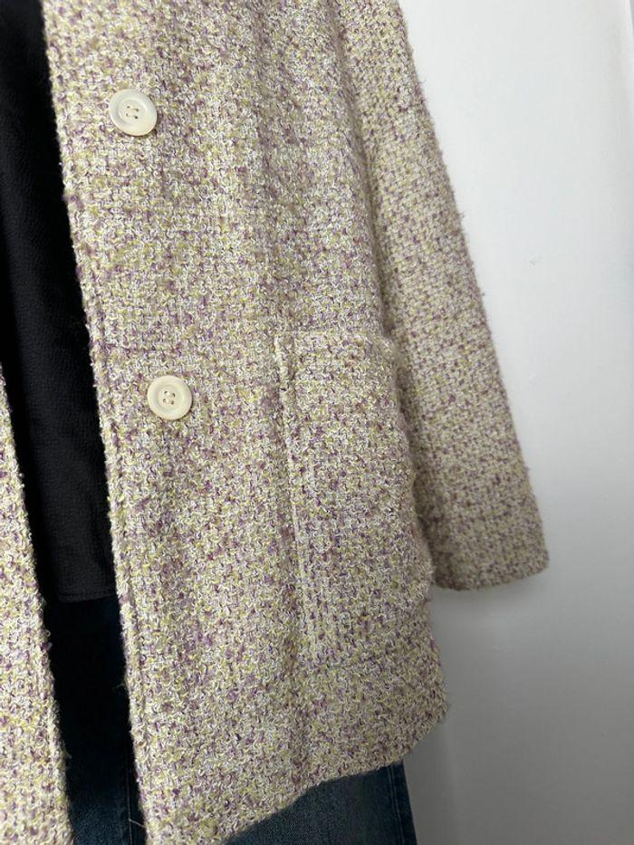 🌸Veste vintage - style tweed violet vert 🌸 - photo numéro 3