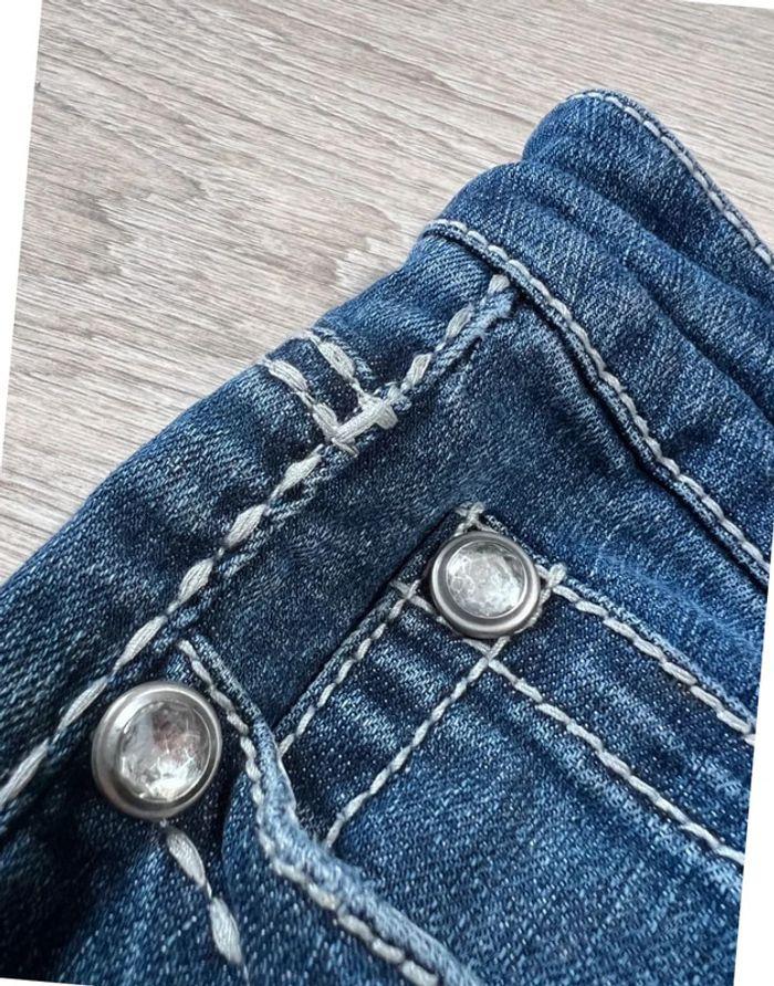 🩳 Short vintage brodé en jean Seven 7  Bleu Taille M 🩳 - photo numéro 20