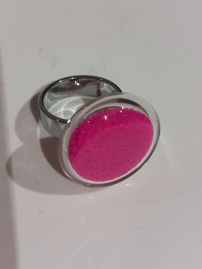 Bague en verre soufflé rose Pylones - photo numéro 1