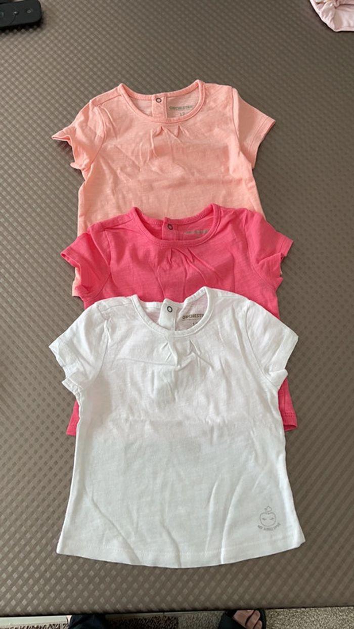 Lot de 3 tee-shirts uni 12 mois - photo numéro 1