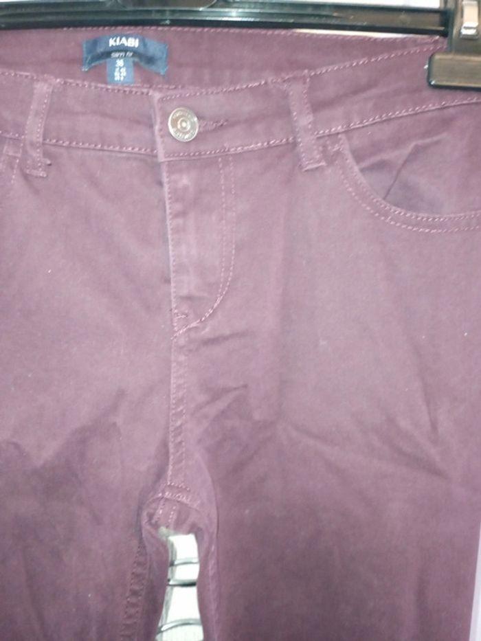 Pantalon bordeaux slim - photo numéro 3