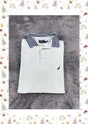 👕 Polo Nautica Logo Brodé Blanc Taille L 👕