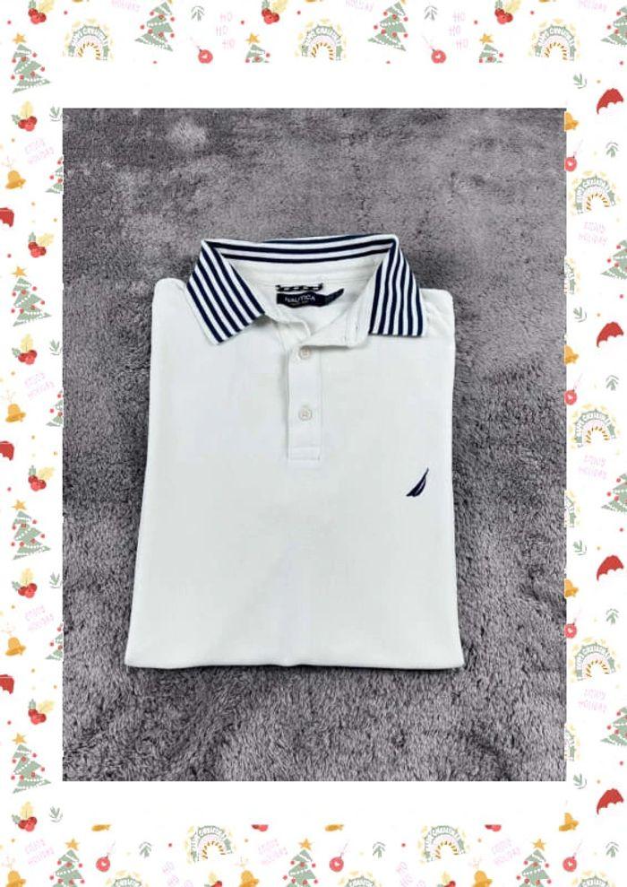 👕 Polo Nautica Logo Brodé Blanc Taille L 👕 - photo numéro 1