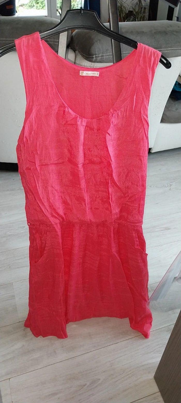 Robe corail taille 42 Gemo. Portée 1 ou 2 fois seulement. Doublée - photo numéro 1