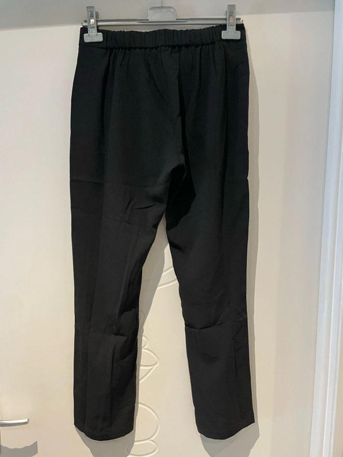 Pantalon court 7/8 noir fluide avec poche style chino taille élastique neuf ryujee taille M - photo numéro 5