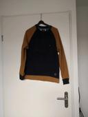 Pull marron/bleu marine taille s