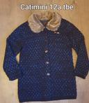 Manteau gros gilet marine avec col fourrure Catimini grand 12 ans tbe