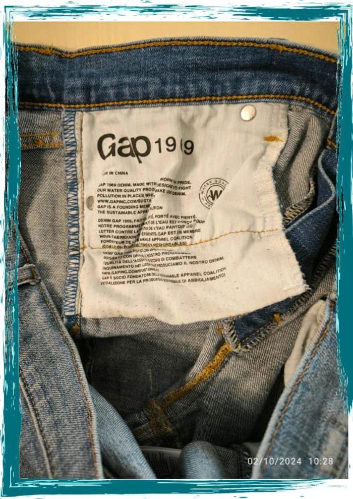 Jeans  vintage slim  bleu  look destroy gap taille 40 (30,) - photo numéro 6