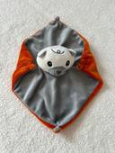 Doudou plat gris et orange