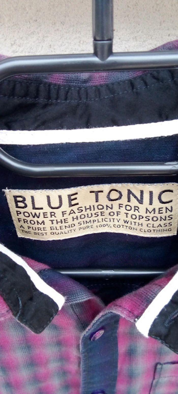 Chemise manches longues à carreaux noir, rose ou fuschia et gris Bleu Tonic taille S - photo numéro 11