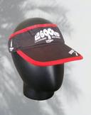 Jolie casquette visière unisexe "Brooks" noire & rouge - Tour de tête 61 cm