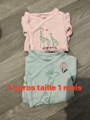 Lot de 2 body bébé fille