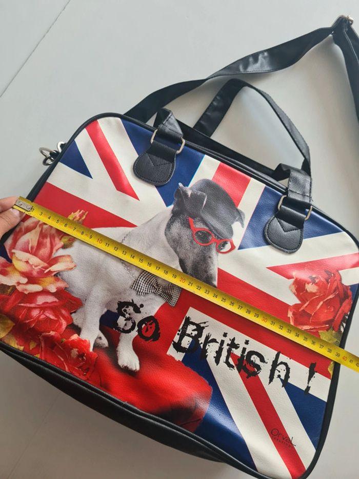 Sac bandoulière/sac scolaire "So British" Angleterre/Jack Russel avec anses et sangle d'épaule - photo numéro 10