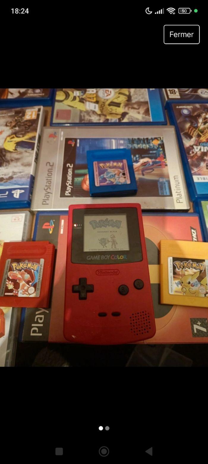 GameBoy color + 3 jeux pokémons