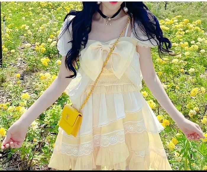 Dress Robe Yellow Rose Cute Kawaii Princess Barbie Cosplay Lolita - photo numéro 13