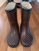 Bottes 31 noires à pois rouges cœur et ruban 🎀