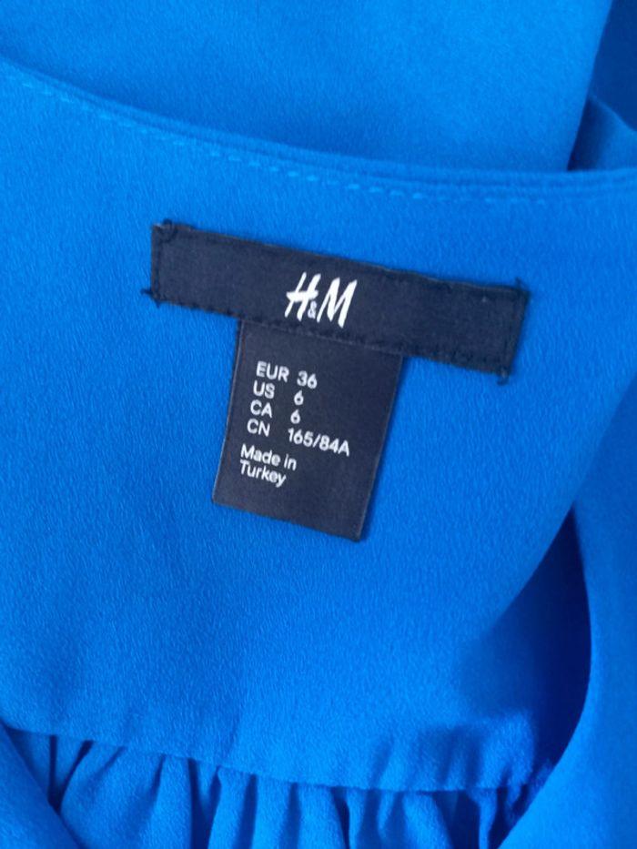 Blouse bleu sans manches hm taille 36 - photo numéro 8