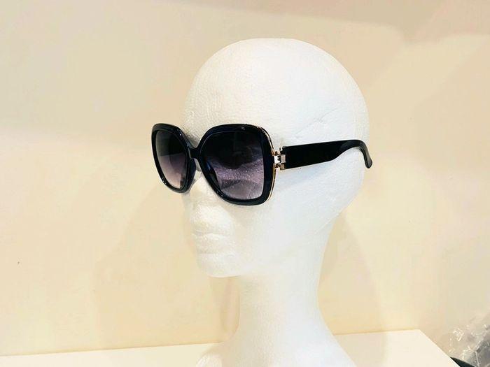 Lunette de soleil femme bleu pétrole et dorée verres dégradés UV protection catégorie 3 - photo numéro 5